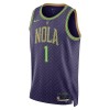 Män New Orleans Pelicans Tröja Zion Williamson Nike 2024-25 City Edition Lila Swingman